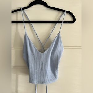 Laced back baby blue cami